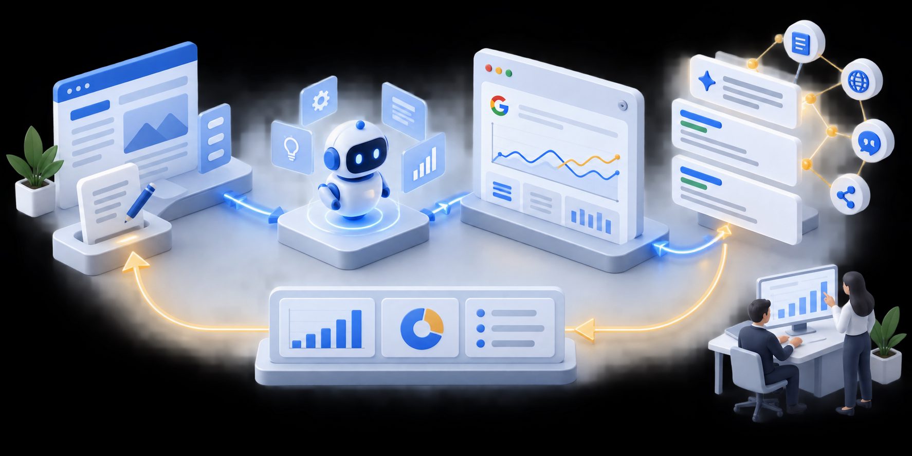 AI agent for SEO connecting a website workflow to Google Search Console feedback