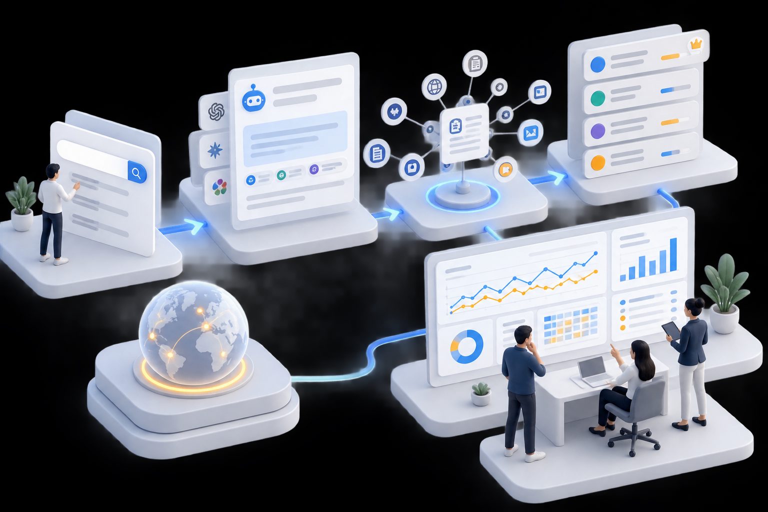 AI search visibility checker dashboard showing prompts, mentions, citations, and competitors