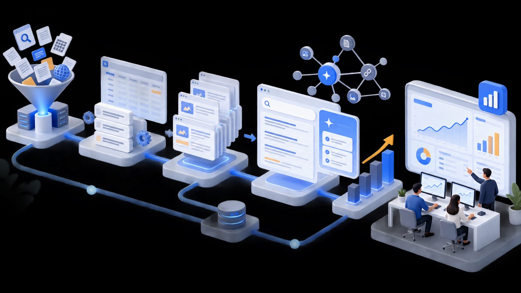 Programmatic SEO tools workflow from data discovery to Google Search Console measurement