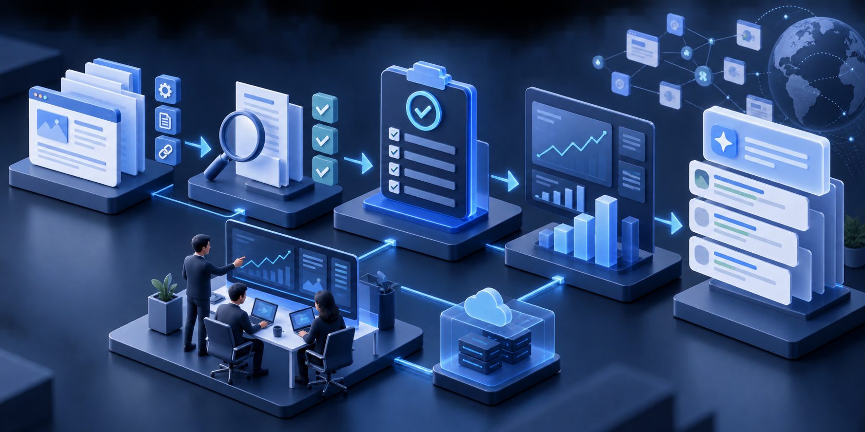 Enterprise SEO POC scorecard connecting workflow, quality, and Search Console evidence