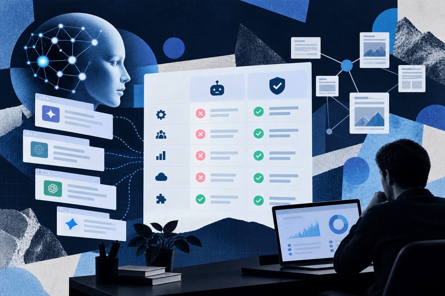 audit ai search hallucinations for software features dashboard showing a SaaS feature truth matrix